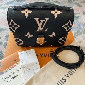 Authentic Louis Vuitton Pochette Métis/Bicolor Monogram Empreinte Leather